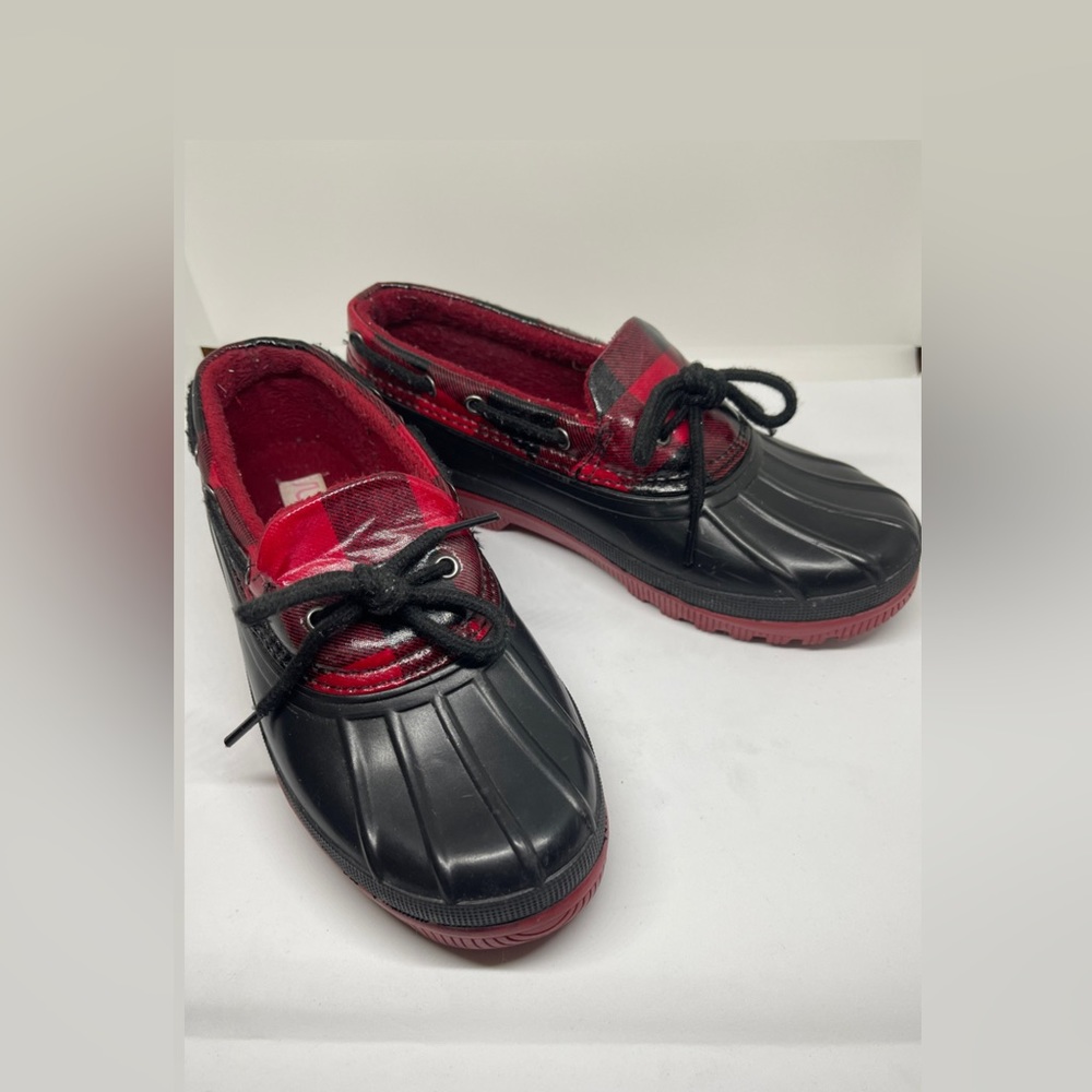 sugar brand rain shoe black with red size 7